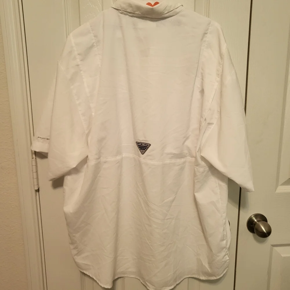 Columbia PFG men's white button-down shirt Texas ATM  Large - Picture 7 of 7